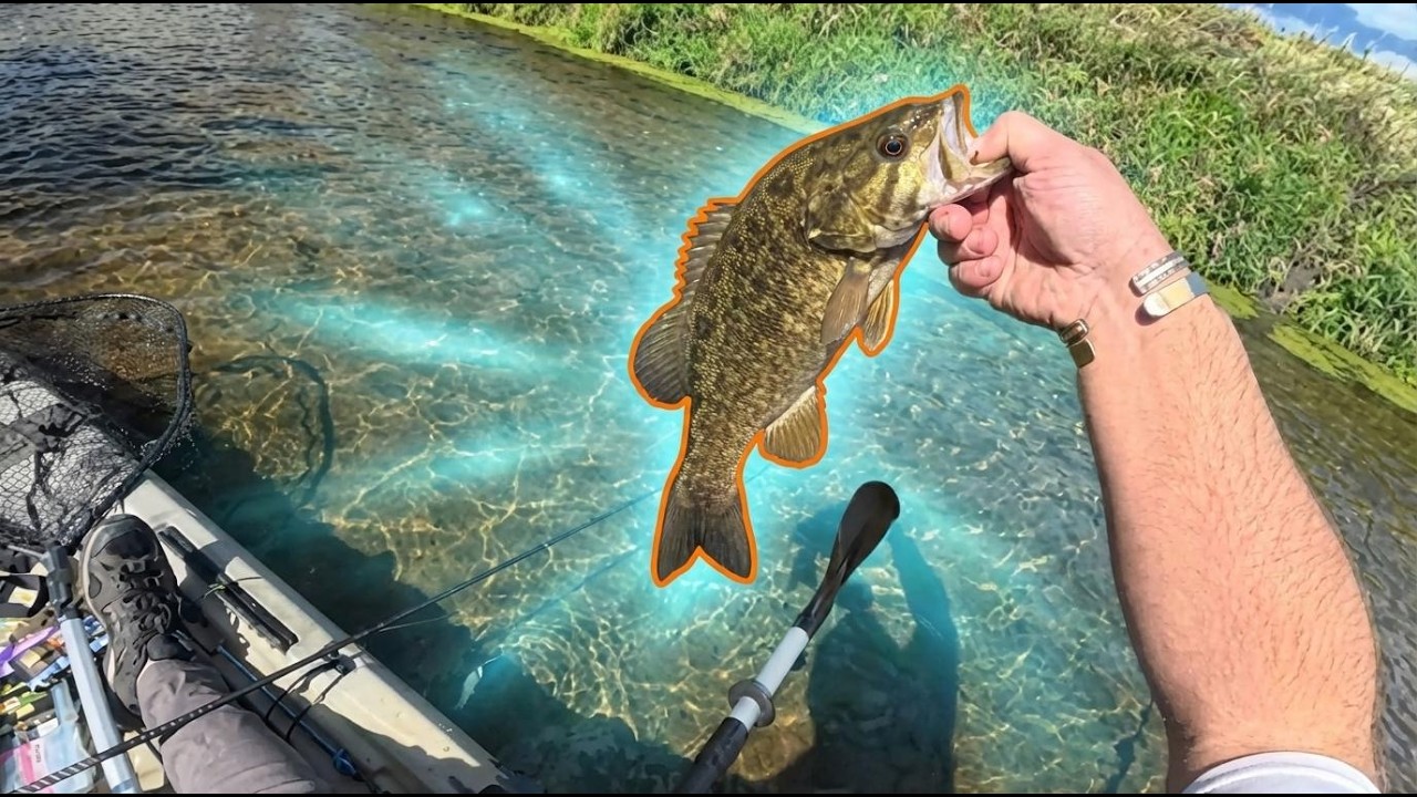 Kayak Creek Fishing: CRYSTAL Clear and Windy!