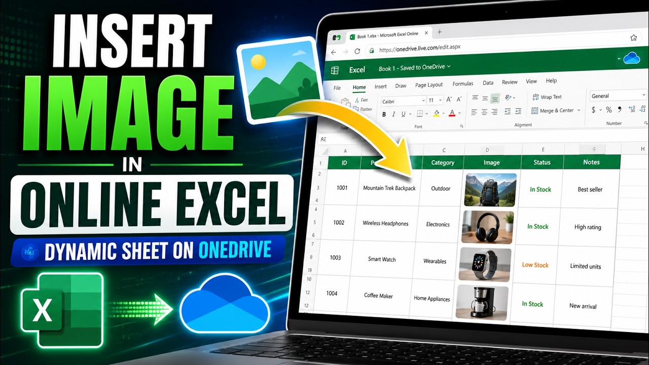 How to Insert Images in Excel Online (OneDrive) | Dynamic Image Sheet Tutorial