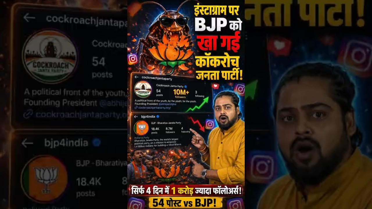 Instagram पर BJP को खा गई Cockroach Janta Party! #breakingnews #shorts #viral