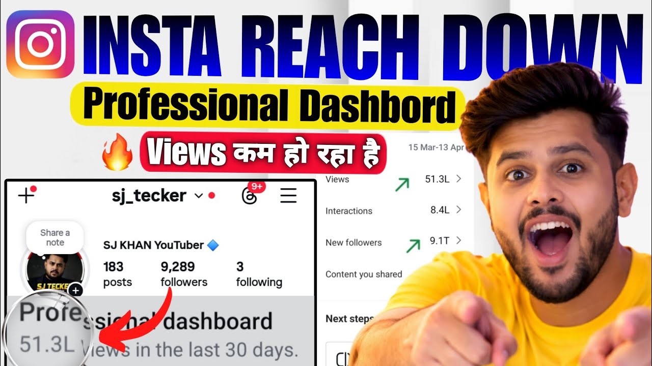 Instagram Reach 📊 Kaise Badhaye 🤔 | Instagram Professional Dashbord View Down Problem | Reach Down
