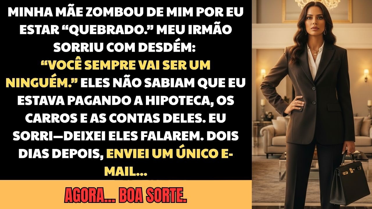 Minha mãe zombou de mim por ser pobre —Dois dias depois, enviei um e-mail e tudo mudou completamente