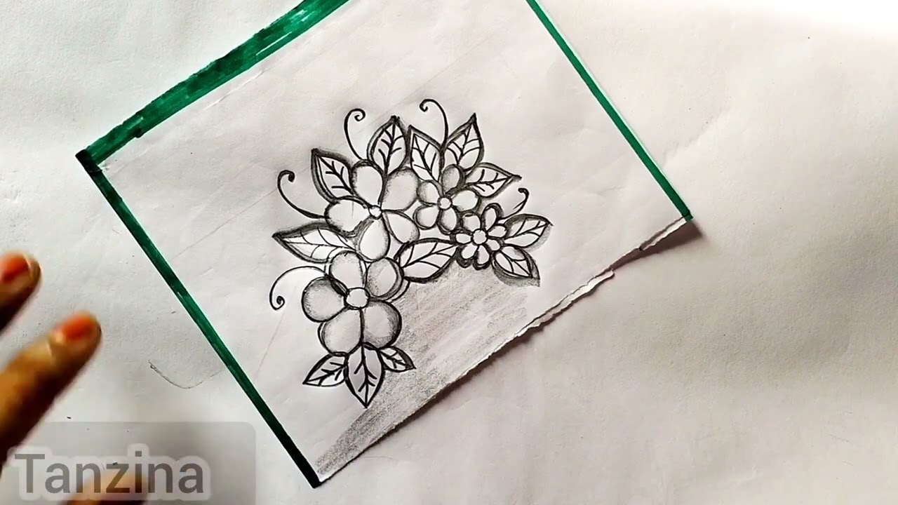 Flower drawing /easy flower draw video step by step 🥰