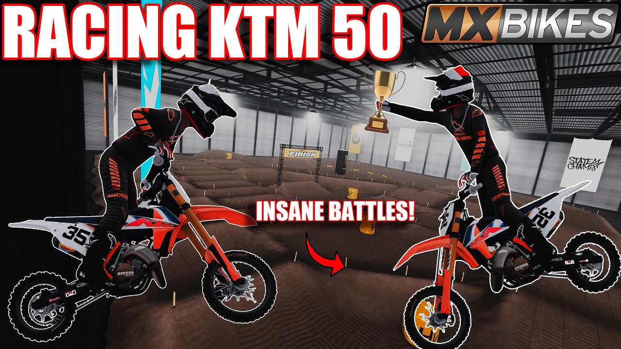 RACING THE NEW KTM 50 OEM ON THE BEST PITBIKE TRACK IN MXBIKES!! (INSANE BATTLES!)