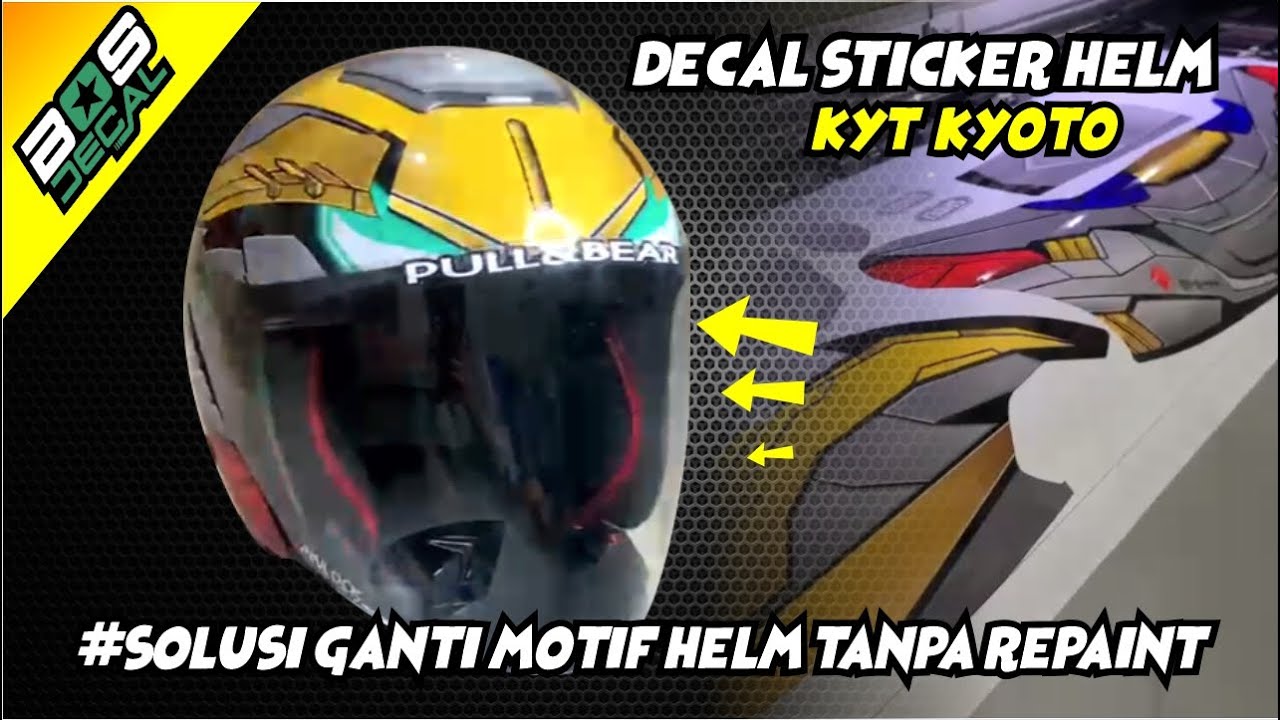 Proses Pasang Decal KYT KYOTO atau DYR Motif Gundam Barbatos V1
