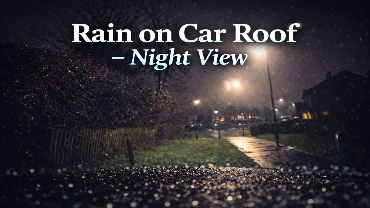 Relaxing Night View of the Rain 🌧️ | Car Roof Rain Sounds for Sleep, Study & Relaxation. No Music.