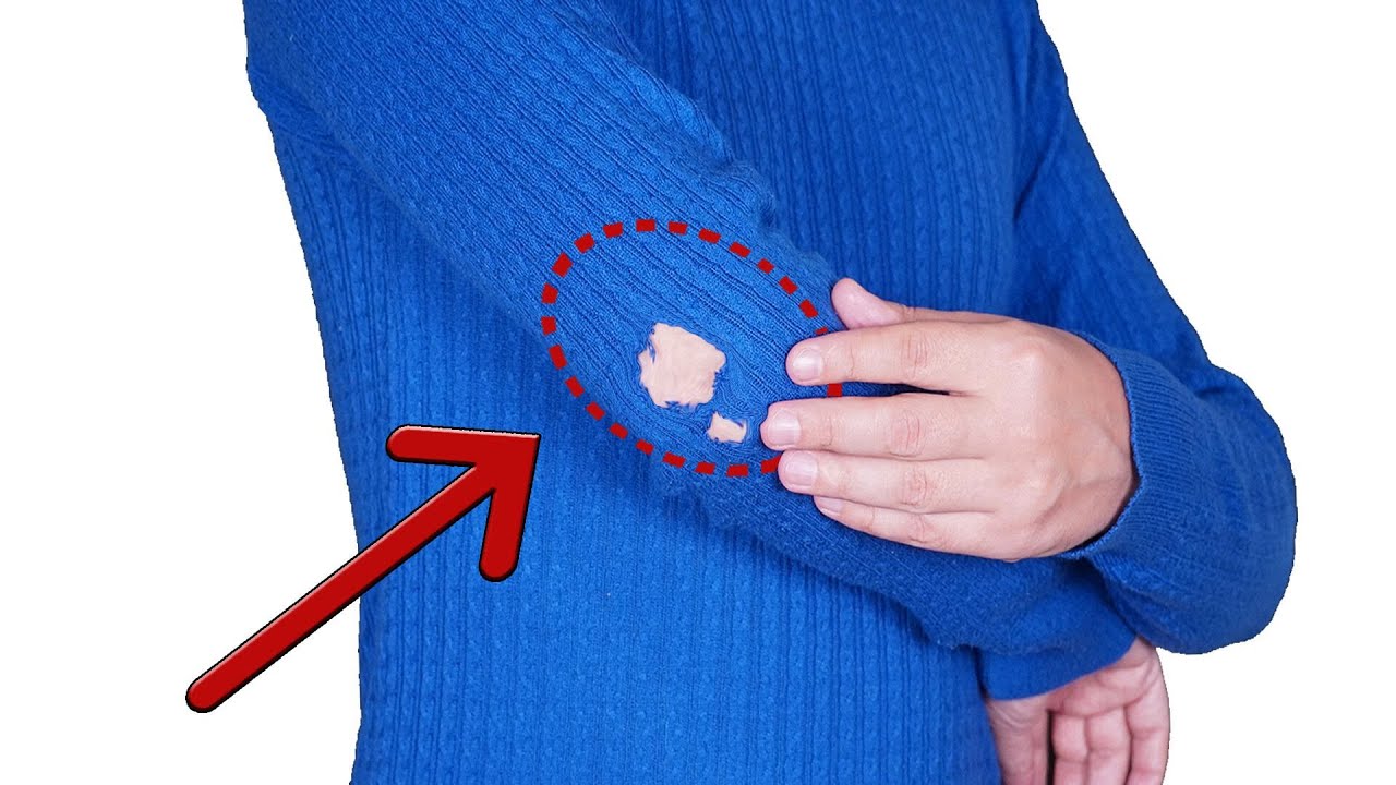 Как зашить дырку на локтях свитера незаметно и просто!