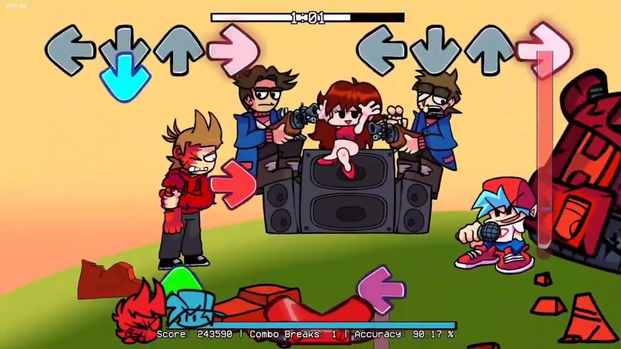 FNF Tord Red Fury And Tom revis-EDD AfterMatch And Mayhem But It's Edgysworld V2