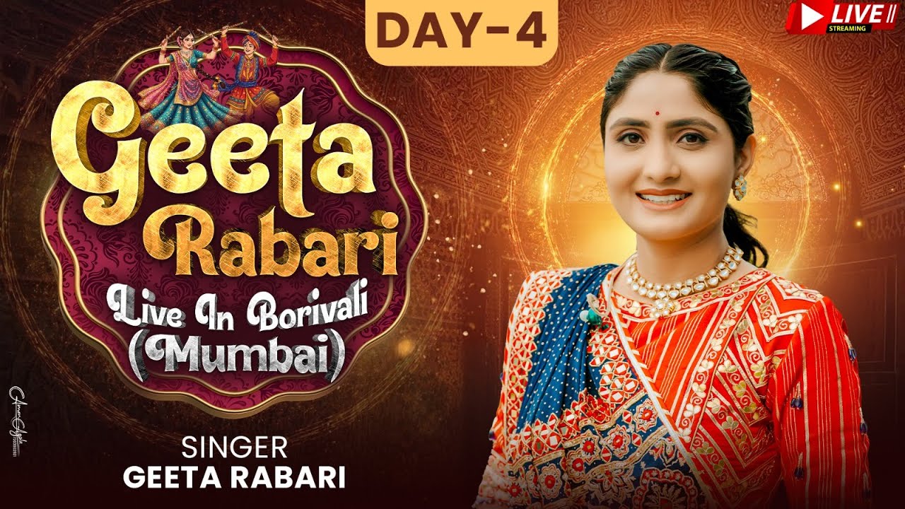 🔴 LIVE | Geeta Rabari Garba 2025 | Day 4 Borivali Mumbai | Navratri Special Nonstop Garba