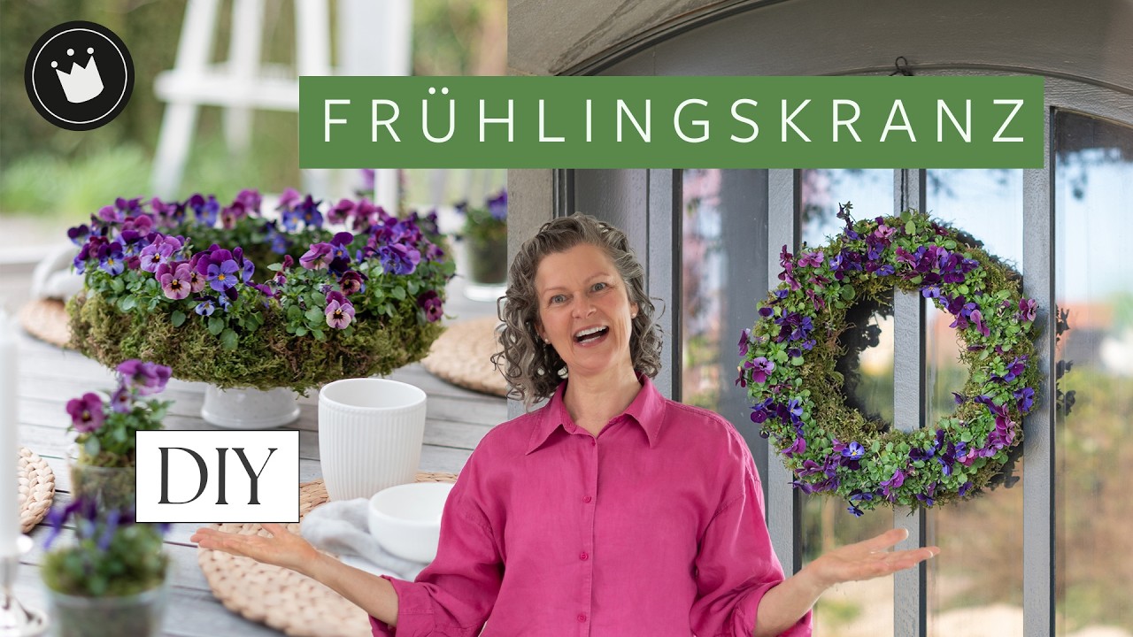 DIY - Hornveilchen Kranz selbermachen &ndash; SO einfach das h&auml;ttest du nie gedacht! 🌸