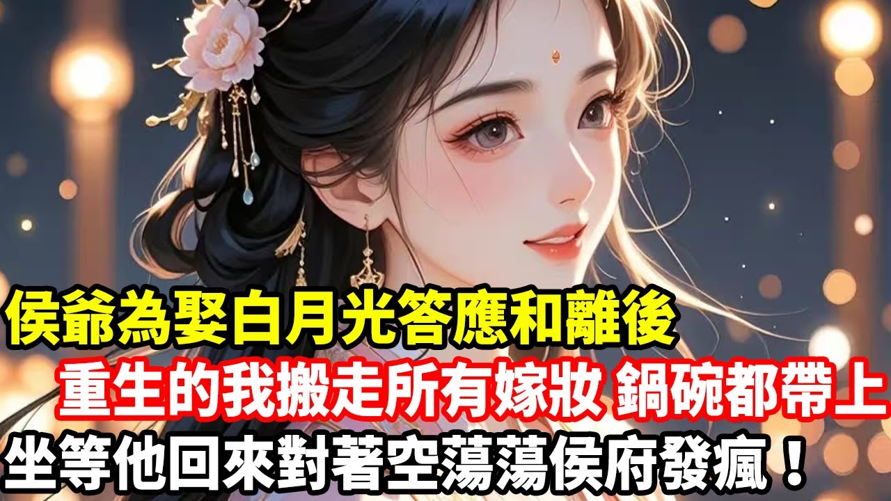 侯爺為娶白月光答應和離後，重生的我搬走所有嫁妝，鍋碗都帶上，坐等他回來對著空蕩蕩侯府發瘋！
