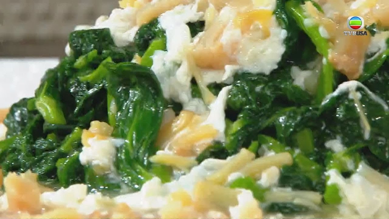 乾貝蛋白扒豆苗 - 睇片學煮餸