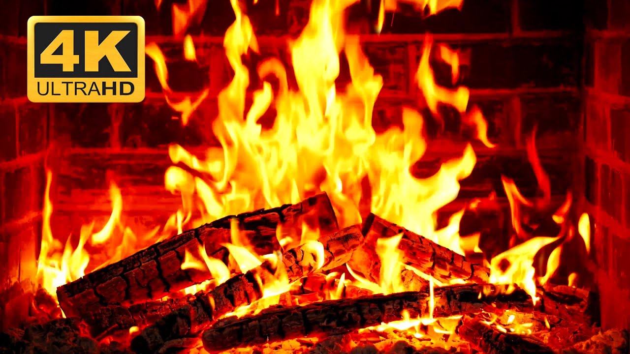 🔥 Warm & Cozy Christmas Fireplace 4K • Gentle Crackling Logs for Nighttime Calm
