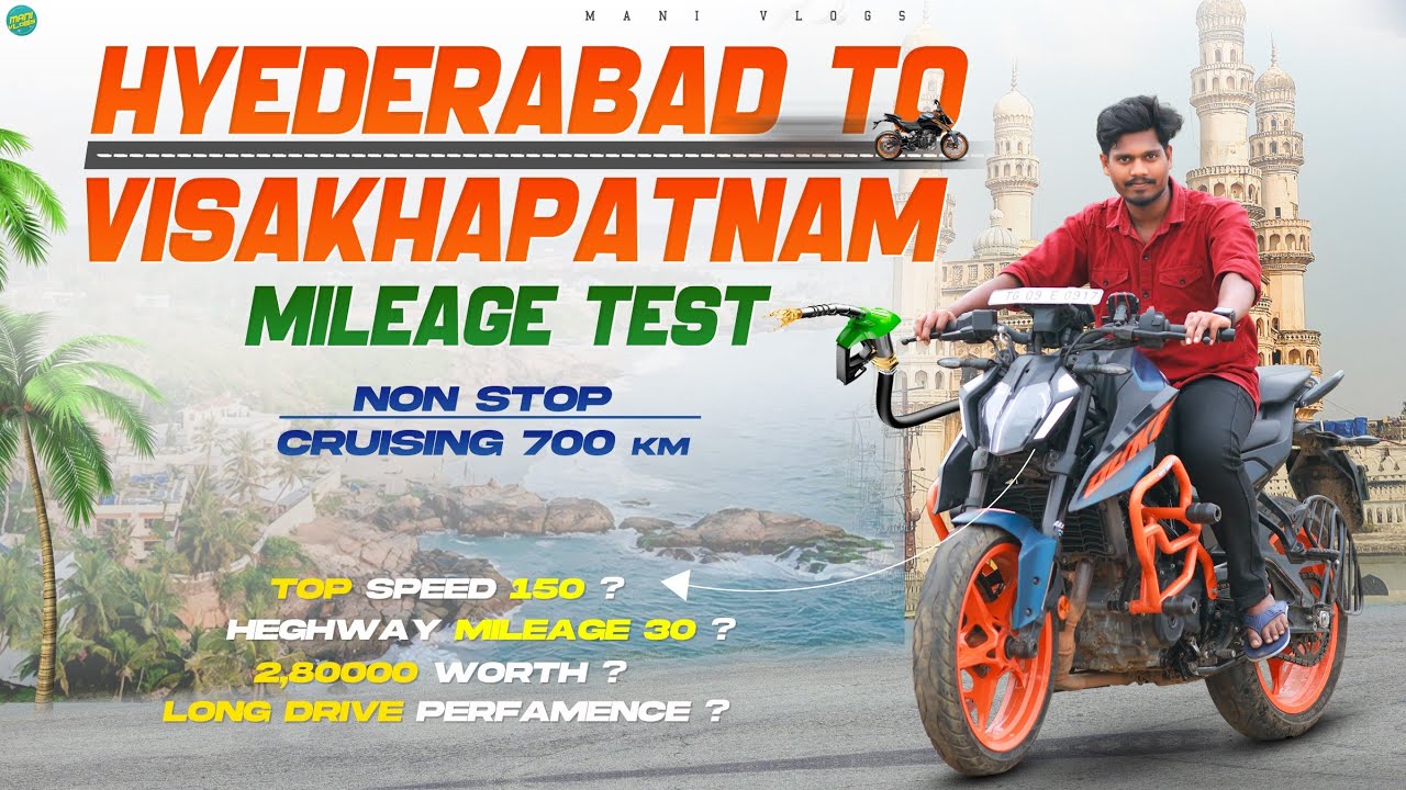 KTM Duke 250 Mileage & Performance Test | Hyderabad to Vizag Vlog #matovlog #ktmduke250