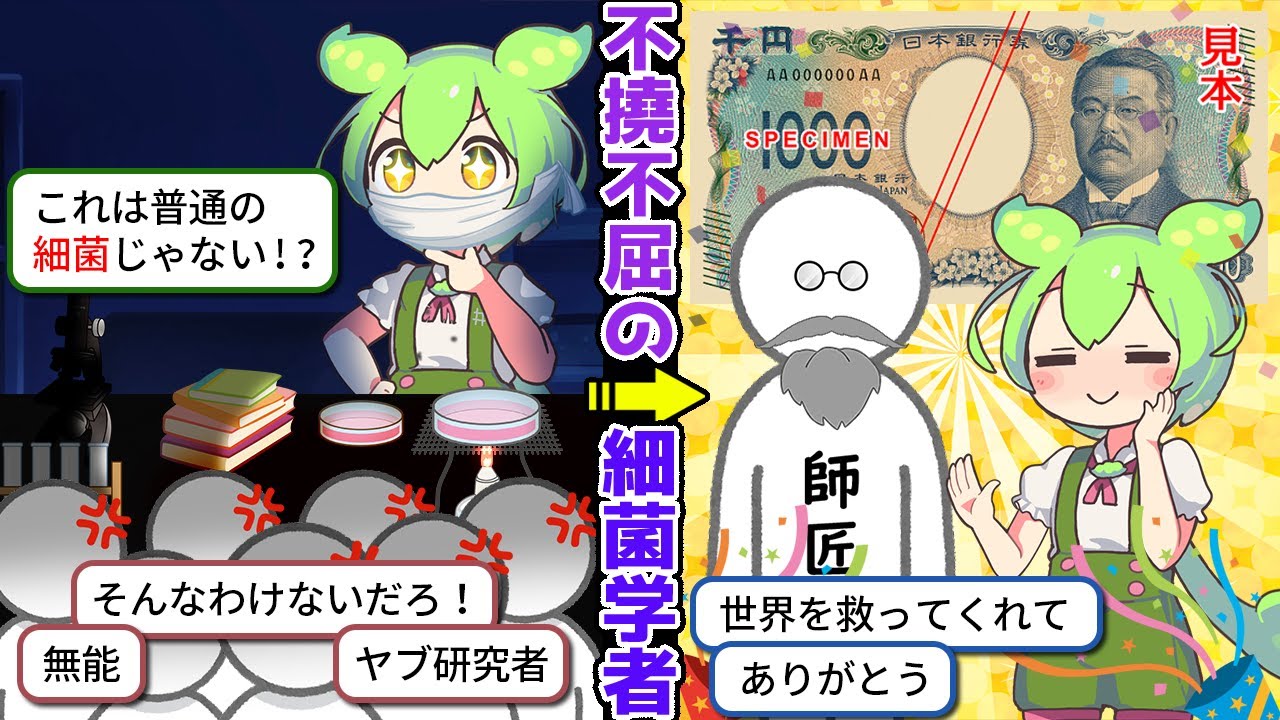 【細菌学者】北里柴三郎～嫌われても日本を救った努力の化身～【ずんだもん＆ゆっくり解説】