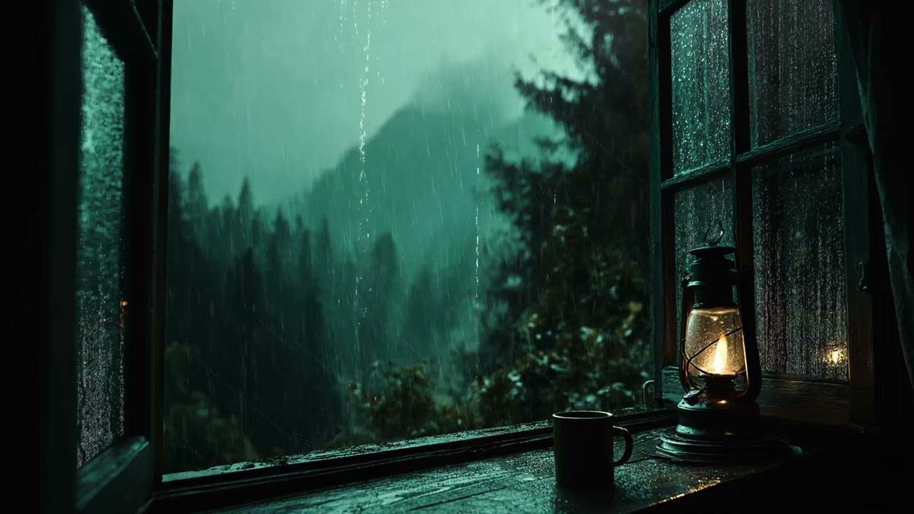 Night Rain Outside the Window 🌧️ Cozy Bedroom Atmosphere to Calm the Mind and Support Deep Sleep