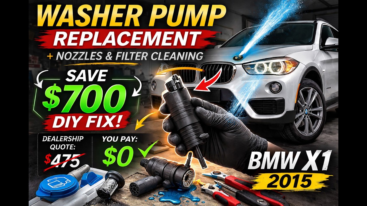 Washer Pump Replacement DIY (Pump, Nozzles & Filter) | BMW X1 (E84 2009-2015) and Similar BMW Models