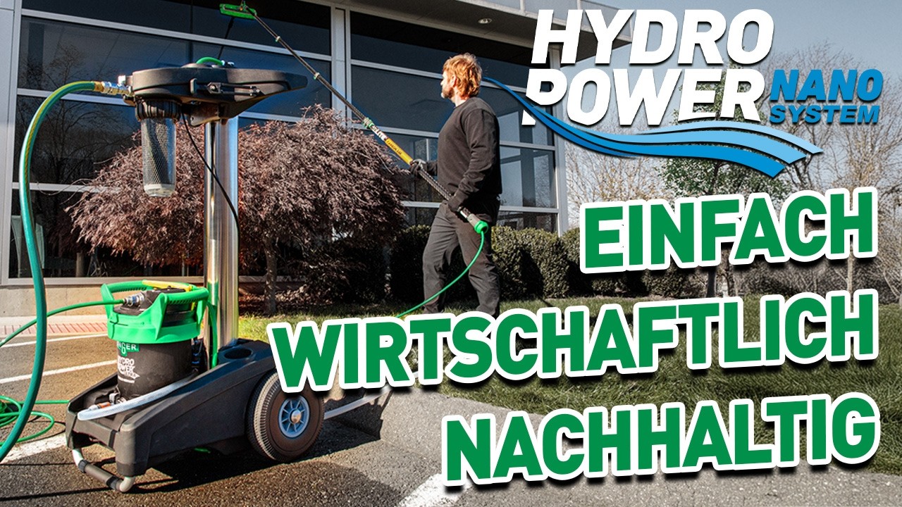 HydroPower Nano von UNGER | Mobiles Reinwassersystem ohne Strom f&uuml;r professionelle Glasreinigung