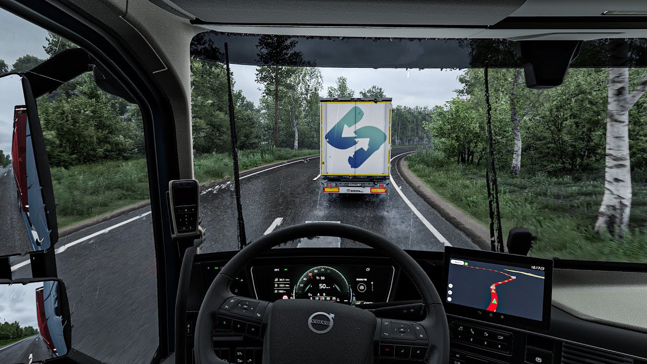4K Heavy Rain Realistic Ultra Graphic | Euro Truck Simulator 2 1.55 Mod By Snowymoon Gameplay