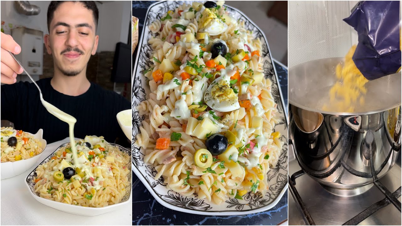 قالولي كل يوم ديرهالنا😍وقتها سلطة المقارون بواحد صلصة بزاف بنينة👌لهبال تع الدنيا salade des pâtes
