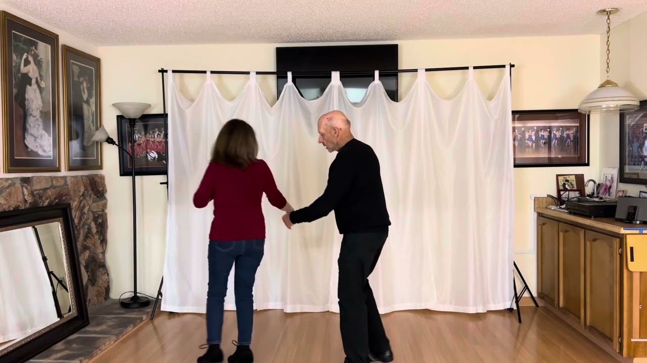 West Coast Swing:  Reverse Whip with Pivots to a No Hands Tuck