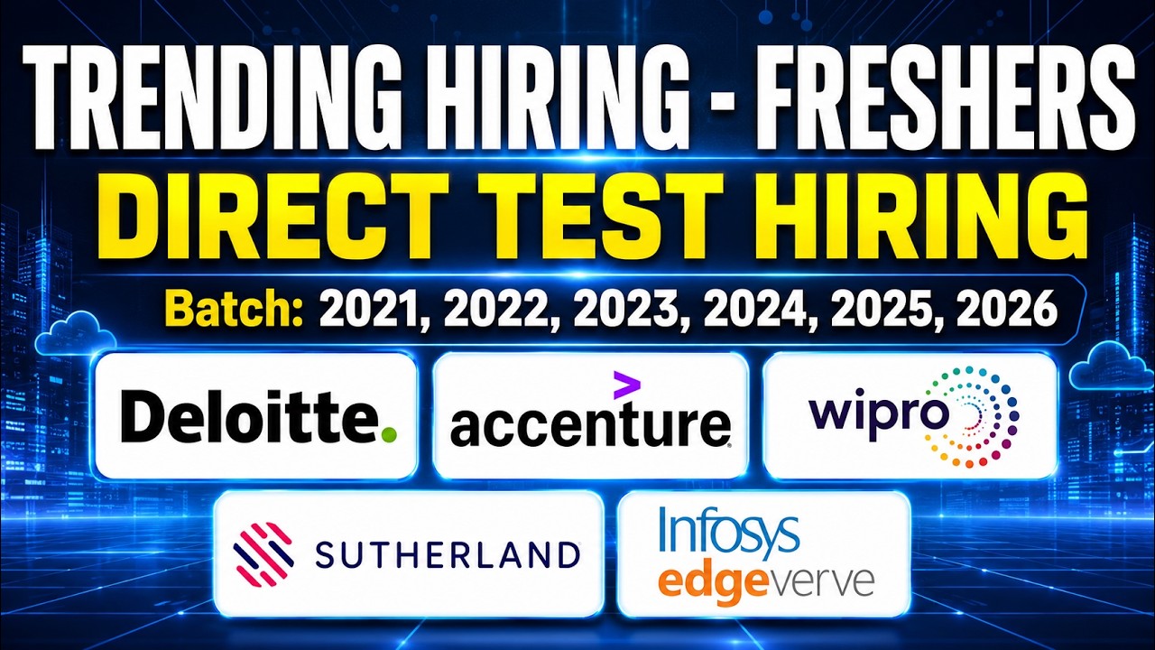 Trending Hiring For Freshers | Direct Test Hiring | Accenture, Wipro, Deloitte Off Campus Drive