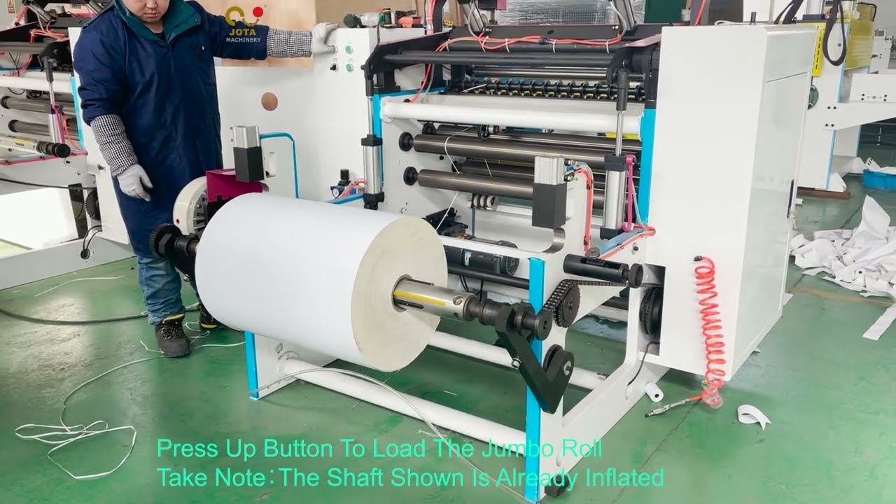 「Chain Lift Loading System」How To Load The Jumbo Roll To Unwinding Stand