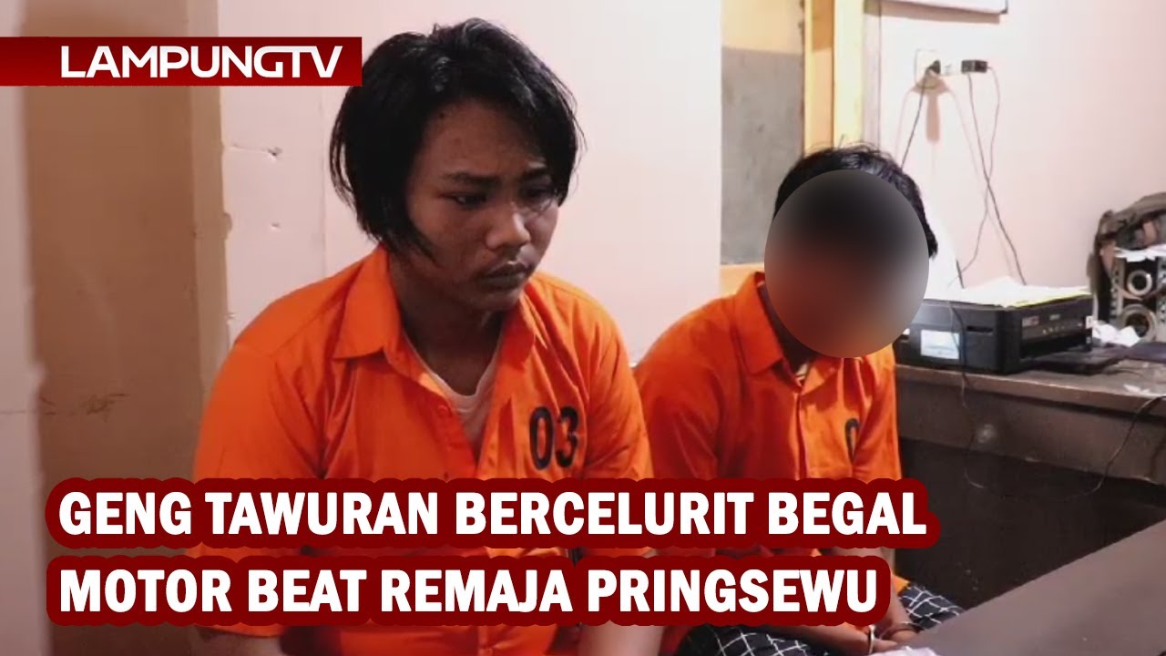 Geng Tawuran Bercelurit Begal Motor Remaja Pringsewu