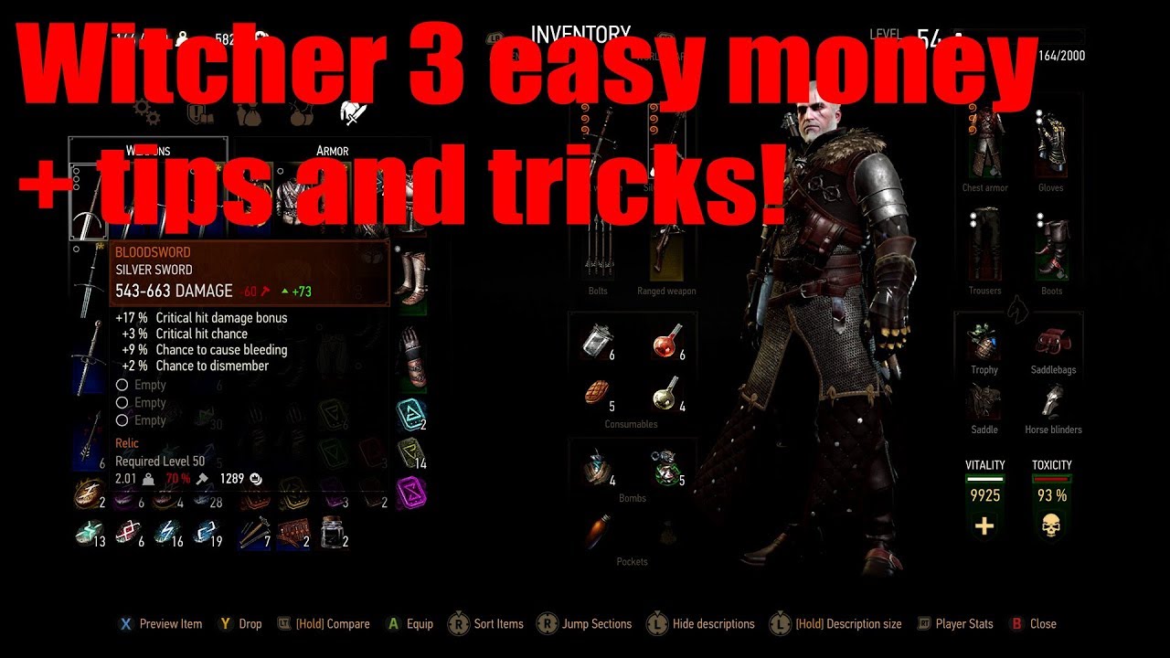 Witcher 3 Tips & Tricks! Easy money and legendary loot!