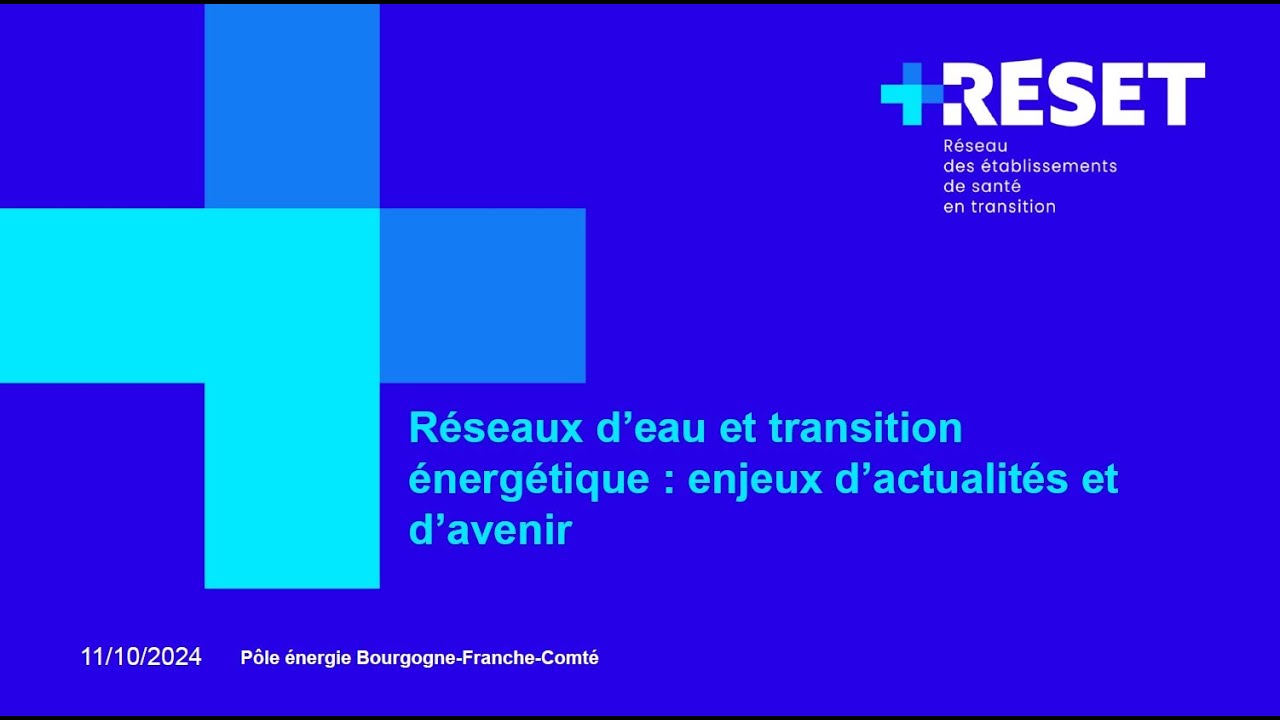 [REPLAY] Réseaux d'eau et transition énergétique : enjeux d'actualités et d'avenir