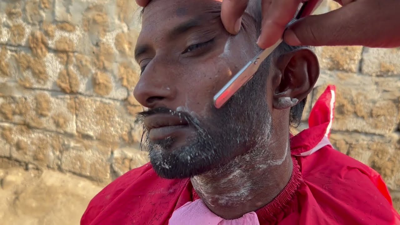 ASMR Haircut of a Homeless Man | ROADSIDE BARBER ✂️