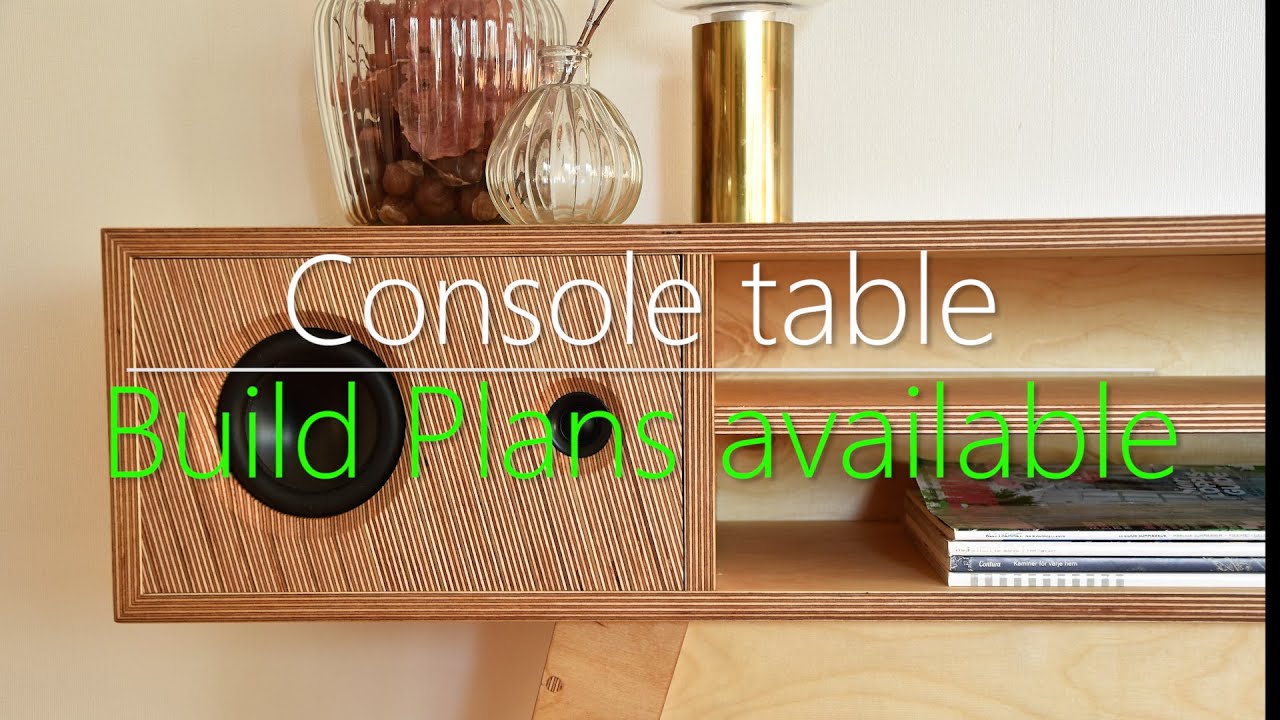 Console table with bluetooth speakers // #rocklerplywoodchallenge