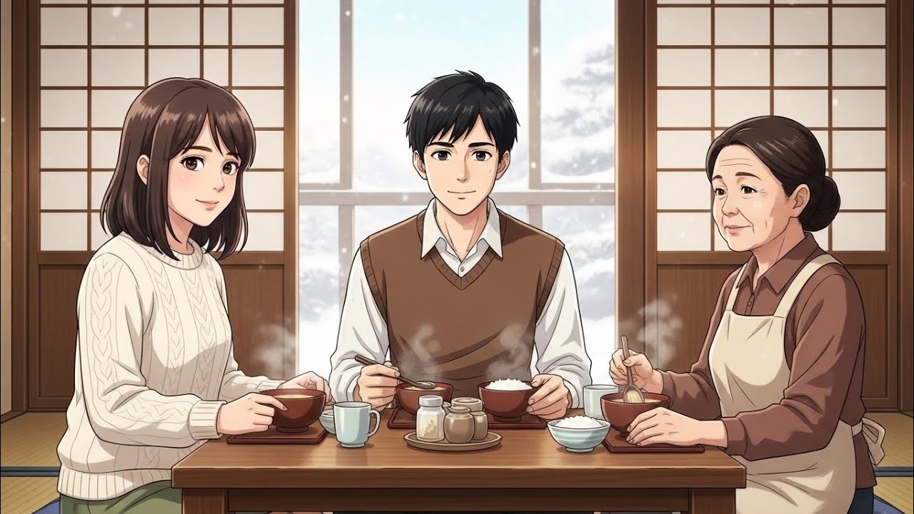 First Snowfall in the Countryside | Ghibli Style ASMR | Footsteps, Silence, and Cooking 
