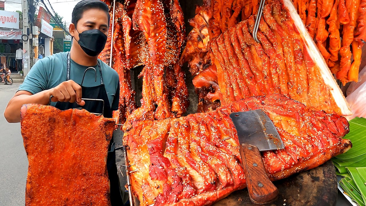 Don't Scroll! Here The Heaven BBQ Pork Belly! Cambodian Street Food