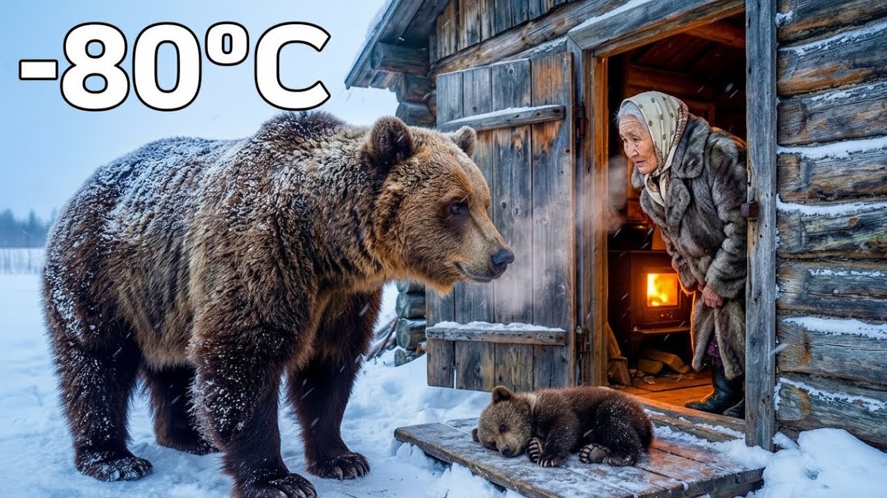 🐻 In -80°C Siberian Cold,a Mother Bear Left Her Ill Cub at an Elderly Woman’s Door| Wildlife Story