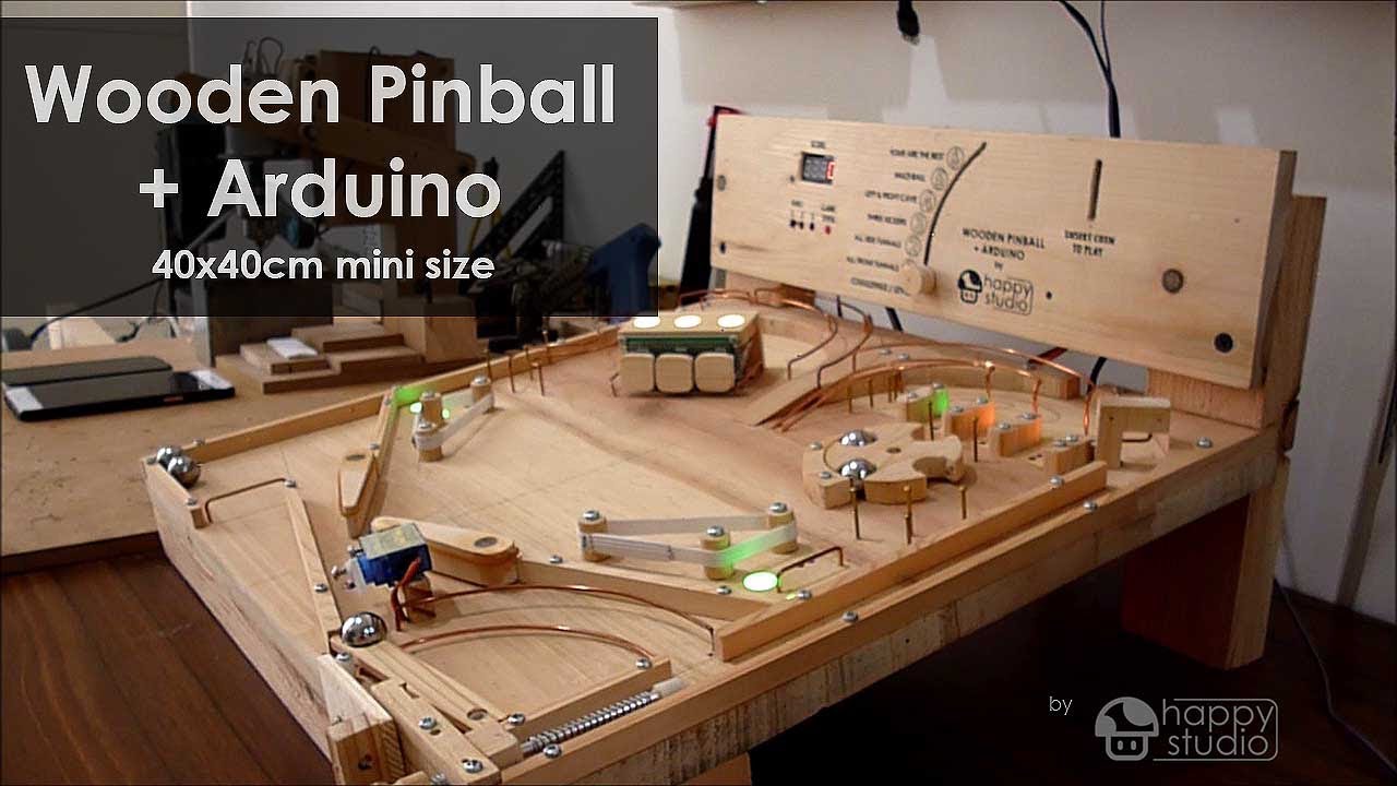 Wooden Pinball + Arduino DIY (40x40cm mini size)
