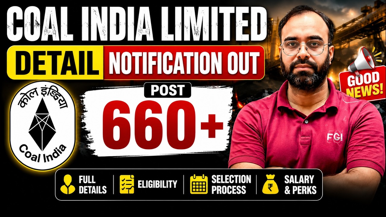 Coal India Recruitment 2026 | DETAIL NOTIFICATION OUT🔥 #coalindia #electricaljob