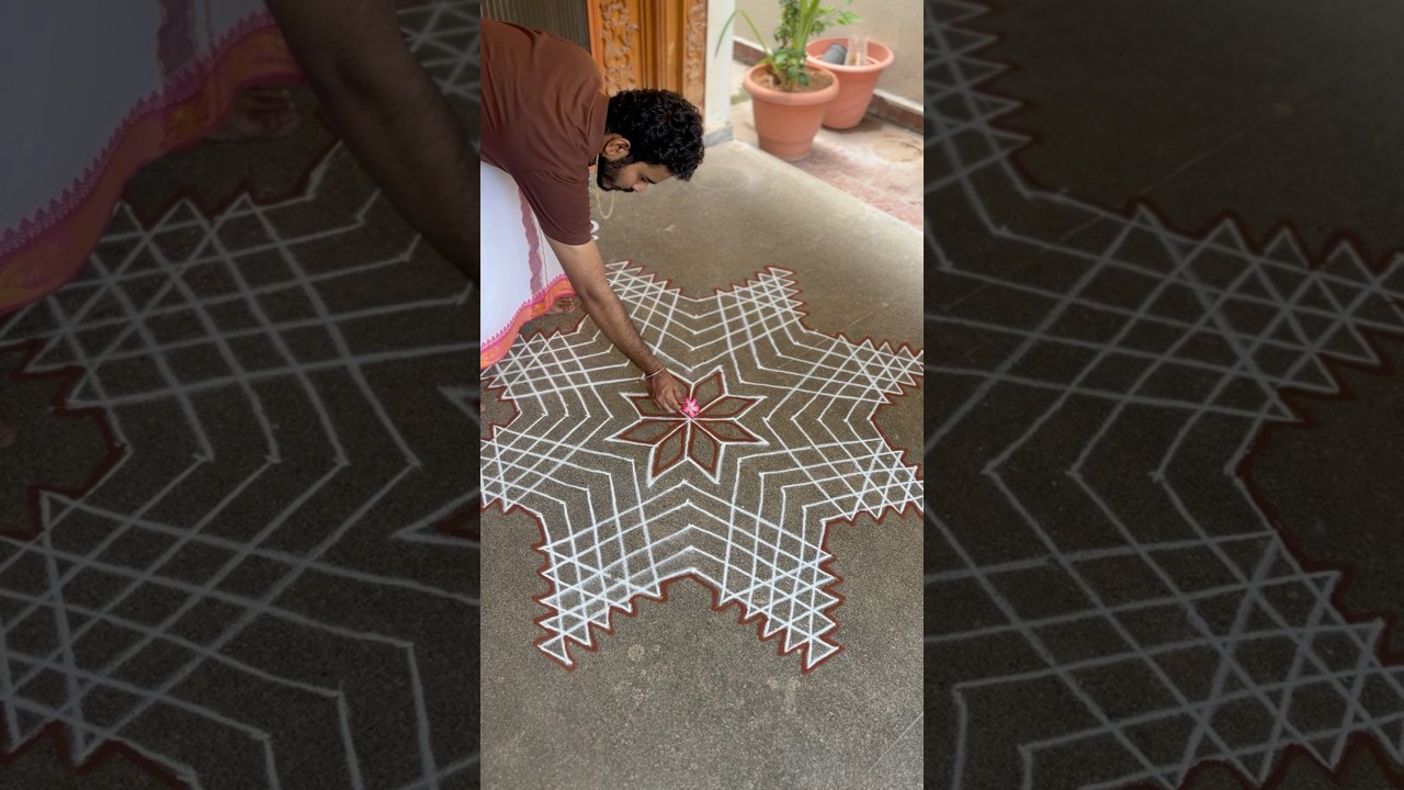 Friday morning embracing the art and culture 🙏❤️ #muggulu #rangoli #dailyvlog