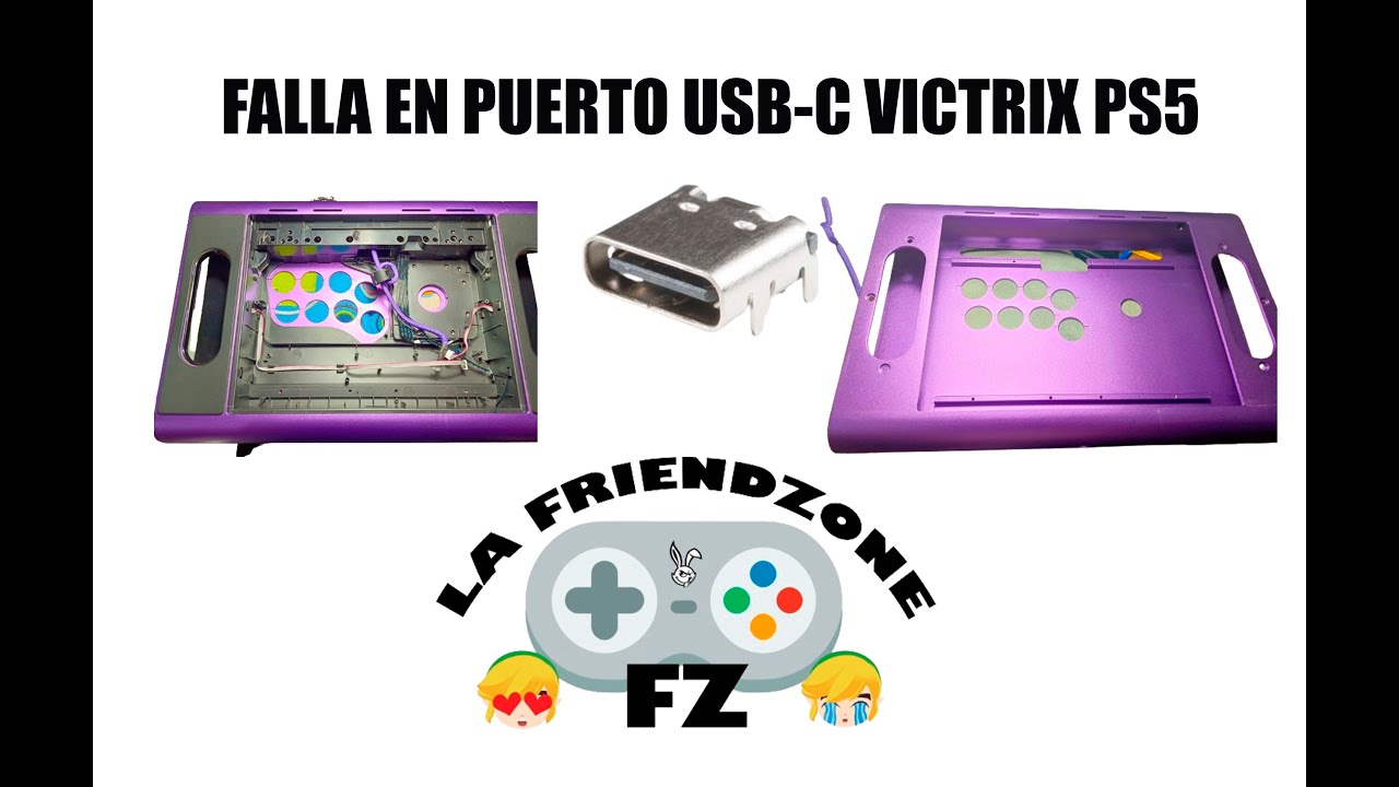 Desarmar Victrix PS5 Puerto USB-C