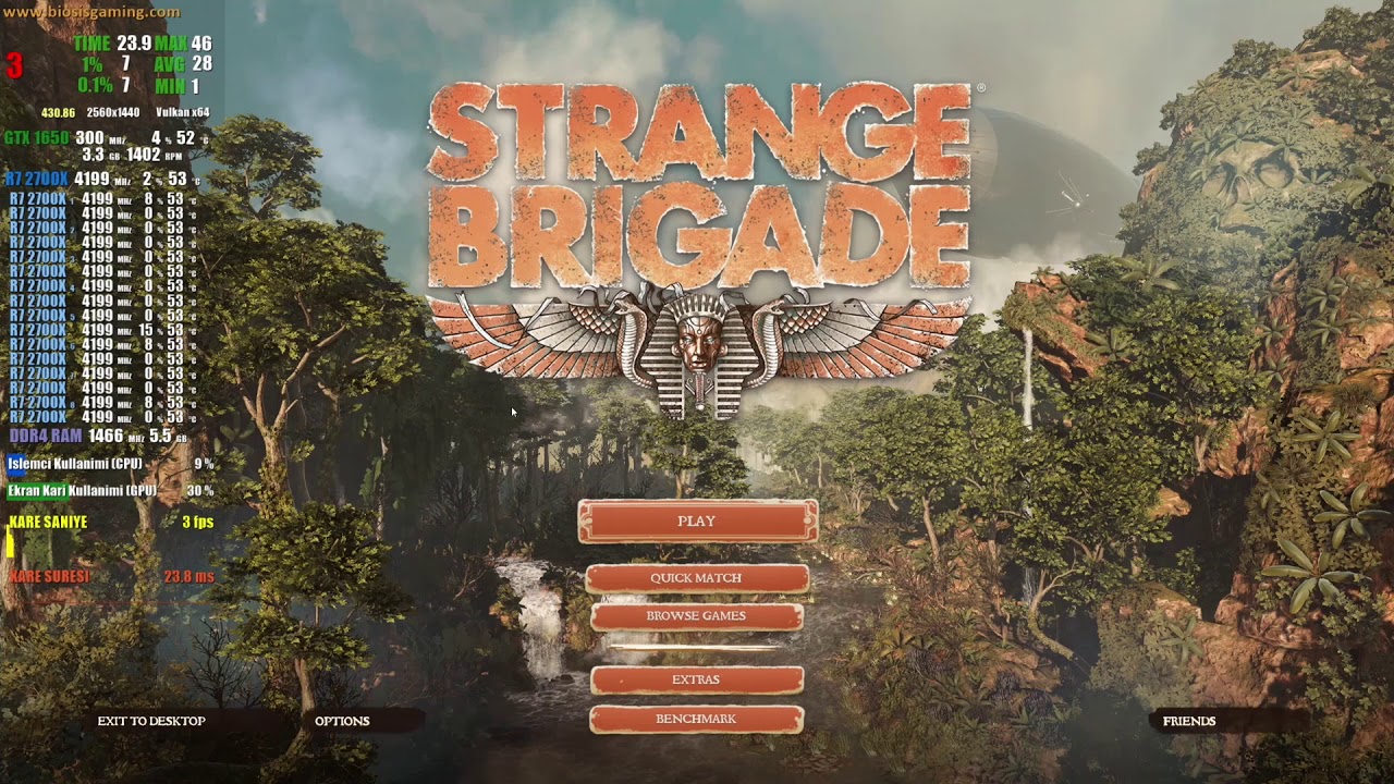 GTX 1650 vs GTX 1660 | Strange Brigade Vulkan | 1080P 1440P HIGH SETTINGS