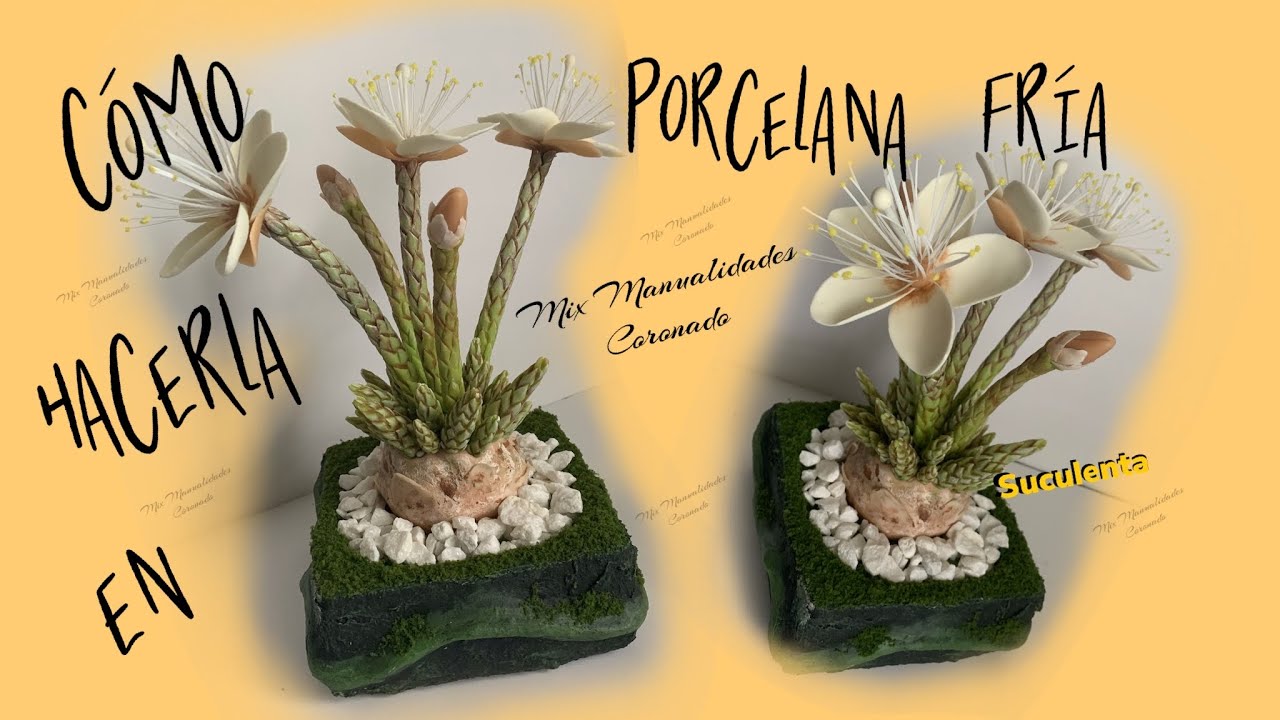 C0M0 HACER SUCULENTA AVONIA EN PORCELANA FRIA TUTORIAL PASO A PASO.