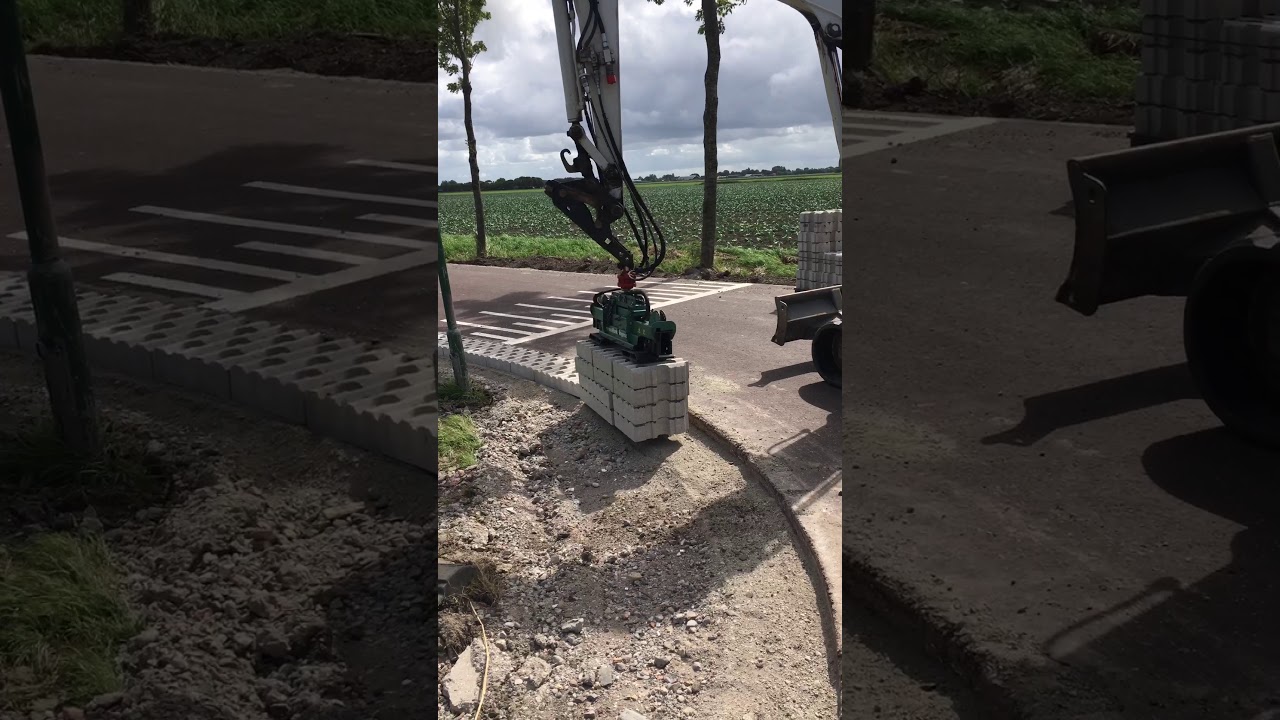 Graskeien in de bocht plaatsen