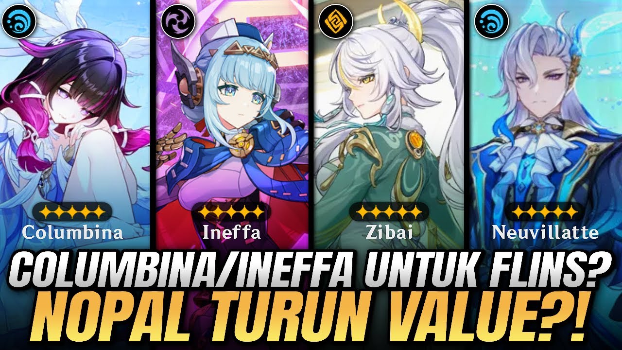 Pilihan Terbaik Gacha Luna 4! Columbina / Ineffa / Zibai / Nuevillette | Genshin Impact Indonesia