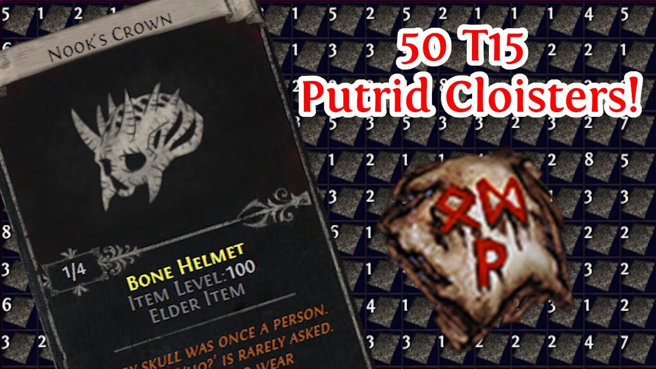 PATH OF EXILE 3.12 HEIST - 50 T15 PUTRID CLOISTERS - 1100+ DIVINATION CARDS!!
