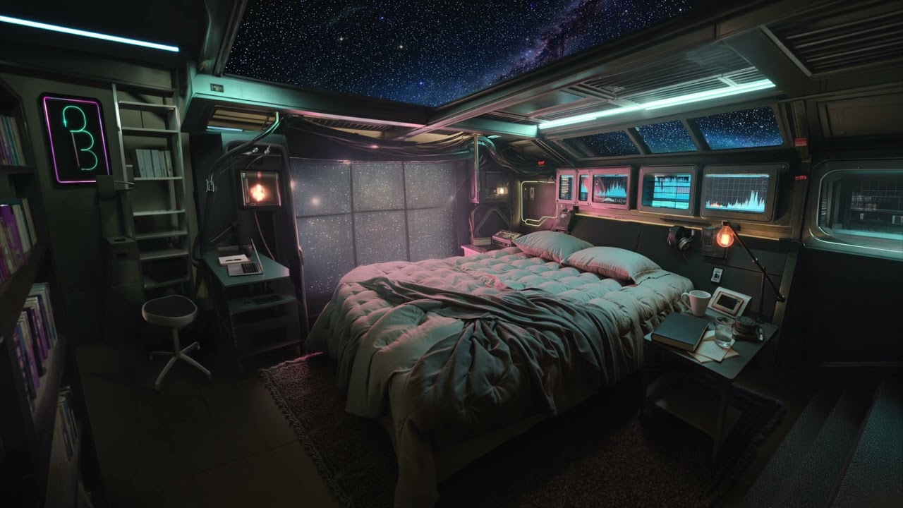 🎵 Spaceship Sounds for Relaxing and Deep Sleep | Relaxing Night in Space
