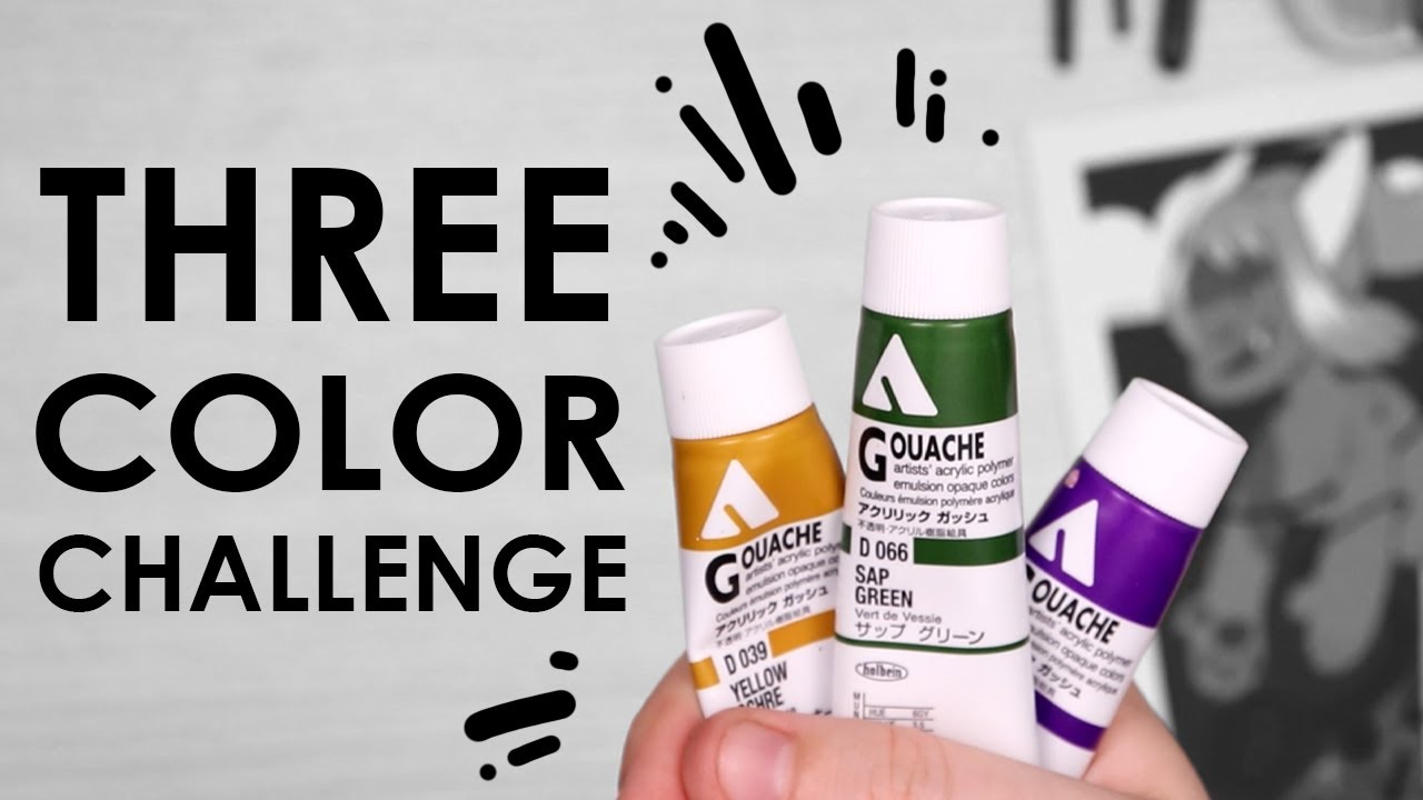 3 RANDOM COLOR CHALLENGE - Gouache Edition!!!