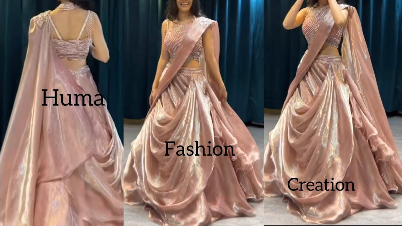 New Designer dresses lahenga saree making/very stylish dress cutting and stitching👗 pats 1 #diy