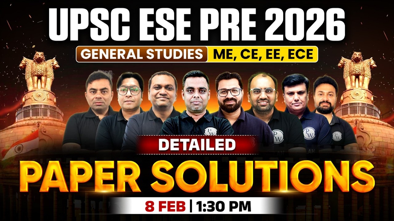 UPSC ESE Prelims 2026 Exam Analysis | General Studies | ME, CE, EE, ECE | ESE Pre Paper Solution