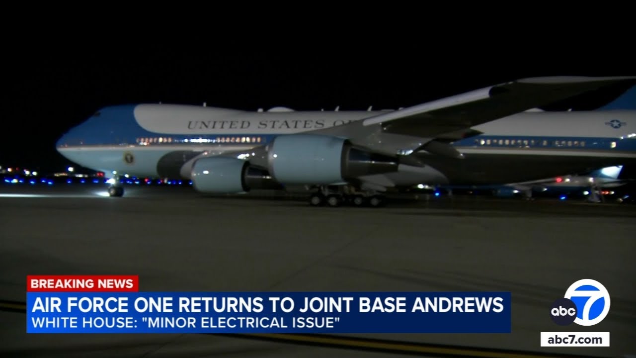 Air Force One with Trump aboard returns to base after electrical issue