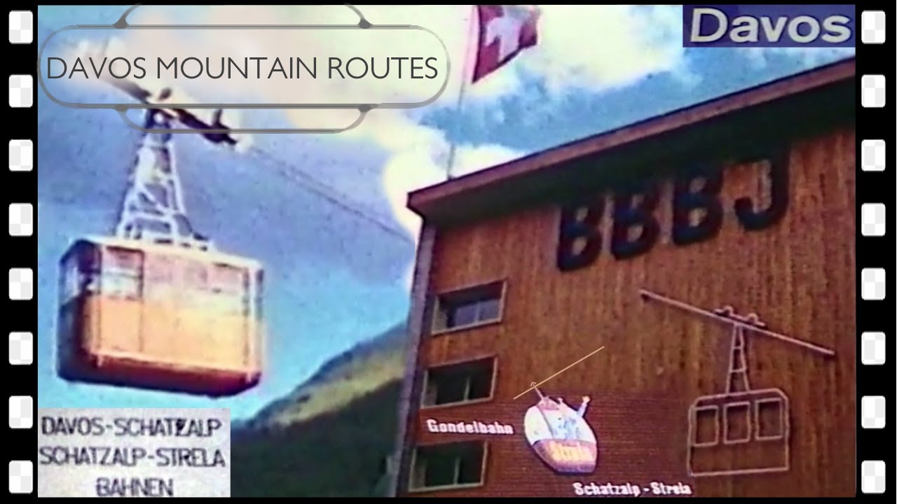 Cable railway & cableway above DAVOS Switzerland DSB BBBJ 1962
