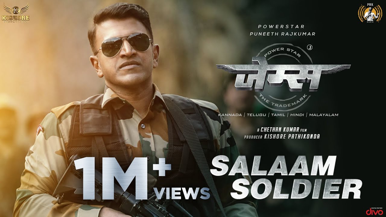 Salaam Soldier - Lyric Video Song (Hindi) | James | Puneeth Rajkumar | Chethan Kumar | Charan Raj